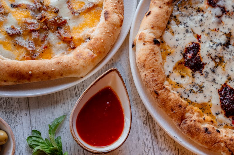 Buffalo Ranch pizza with spicy buffalo sauce
