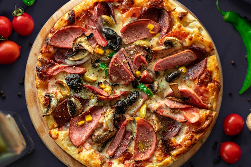 Harvest Ranch pizza with roasted vegetables and autumn flavors