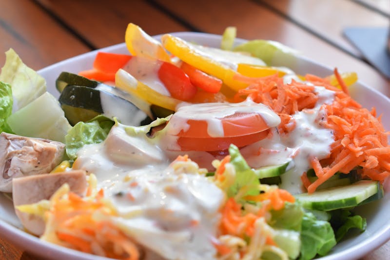 Fresh garden salad with house ranch dressing