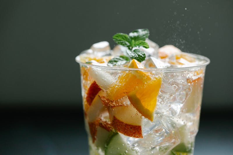 Fresh-squeezed lemonade with mint
