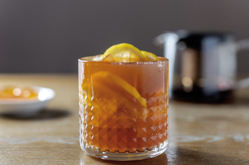 Iced sweet tea in a tall glass